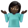 Woman Shrugging: Dark Skin Tone Emoji 🤷🏿‍♀️ image - WhatsApp style