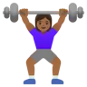 Woman Lifting Weights: Medium-Dark Skin Tone Emoji 🏋🏾‍♀️ image - Google Noto Color style