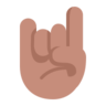 Sign Of The Horns: Medium Skin Tone Emoji 🤘🏽 image - Microsoft Classic 2D style