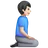 Man Kneeling Facing Right: Light Skin Tone