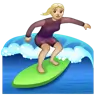 Woman Surfing: Medium-Light Skin Tone Emoji 🏄🏼‍♀️ image - WhatsApp style
