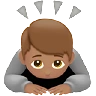 Person Bowing: Medium Skin Tone Emoji 🙇🏽 image - Apple style