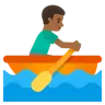 Man Rowing Boat: Medium-Dark Skin Tone Emoji 🚣🏾‍♂️ image - Google Noto Color style