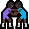 Women Wrestling: Dark Skin Tone Emoji 🤼🏿‍♀️ image - Microsoft Windows 10 Segoe UI Emoji style