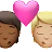 Kiss: Person, Person, Medium-Dark Skin Tone, Medium-Light Skin Tone