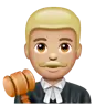 Man Judge: Medium-Light Skin Tone Emoji 👨🏼‍⚖️ image - WhatsApp style