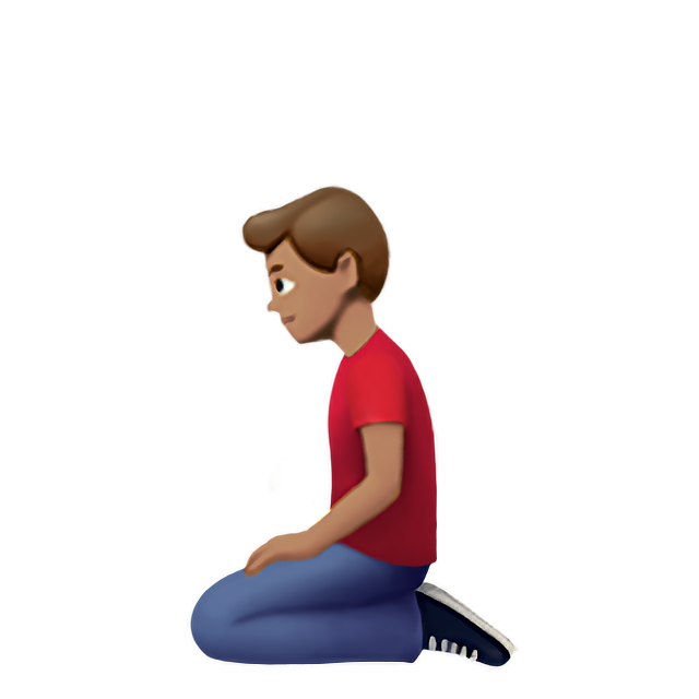 Man Kneeling: Medium Skin Tone