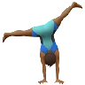 Man Cartwheeling: Medium-Dark Skin Tone Emoji 🤸🏾‍♂️ image - Apple style