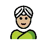 Person Wearing Turban: Medium-Light Skin Tone Emoji 👳🏼 image - OpenMoji style