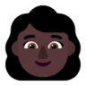 Woman: Dark Skin Tone Emoji 👩🏿 image - Microsoft Classic 2D style