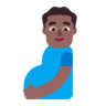 Pregnant Man: Medium-Dark Skin Tone Emoji 🫃🏾 image - Microsoft Classic 2D style