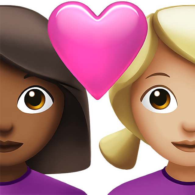 Couple With Heart: Woman, Woman, Medium-Dark Skin Tone, Medium-Light Skin Tone