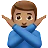 Man Gesturing No: Medium Skin Tone