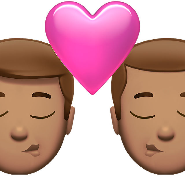 Kiss: Man, Man, Medium Skin Tone