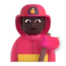 Firefighter: Dark Skin Tone Emoji 🧑🏿‍🚒 image - Microsoft 3D Fluent style