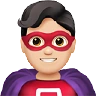 Man Superhero: Light Skin Tone Emoji 🦸🏻‍♂️ image - Apple style