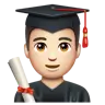 Man Student: Light Skin Tone Emoji 👨🏻‍🎓 image - WhatsApp style