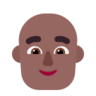Man: Medium-Dark Skin Tone, Bald Emoji 👨🏾‍🦲 image - Microsoft Classic 2D style