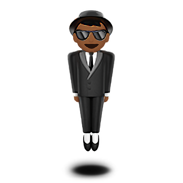 Person In Suit Levitating: Medium-Dark Skin Tone
