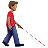 Man With White Cane Facing Right: Medium Skin Tone