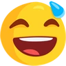 Visage souriant la bouche ouverte avec sueurs froides Emoji 😅 image - Facebook Messenger (2016) style