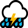 Эмодзи Грозовая туча с дождем ⛈ image - Microsoft Windows 10 Segoe UI Emoji style