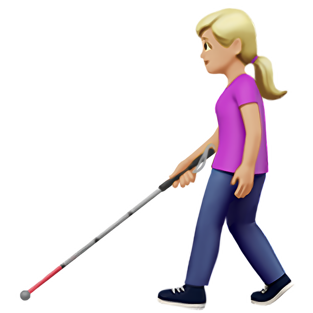 Woman With White Cane: Medium-Light Skin Tone