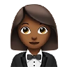 Woman In Tuxedo: Medium-Dark Skin Tone Emoji 🤵🏾‍♀️ image - Apple style