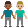 Men Holding Hands: Medium-Light Skin Tone, Medium-Dark Skin Tone Emoji 👨🏼‍🤝‍👨🏾 image - Google Noto Color style