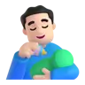 Man Feeding Baby: Light Skin Tone Emoji 👨🏻‍🍼 image - Microsoft 3D Fluent style