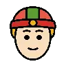 Person With Skullcap: Light Skin Tone Emoji 👲🏻 image - OpenMoji style