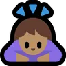 Woman Bowing: Medium Skin Tone Emoji 🙇🏽‍♀️ image - Microsoft Windows 10 Segoe UI Emoji style
