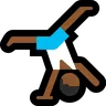 Man Cartwheeling: Medium-Dark Skin Tone Emoji 🤸🏾‍♂️ image - Microsoft Windows 10 Segoe UI Emoji style