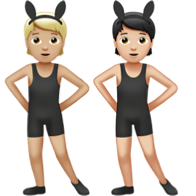 People With Bunny Ears: Medium-Light Skin Tone, Light Skin Tone