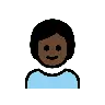 Child: Dark Skin Tone Emoji 🧒🏿 image - OpenMoji style