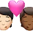 Kiss: Person, Person, Light Skin Tone, Medium-Dark Skin Tone