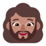 Woman: Medium Skin Tone, Beard Emoji 🧔🏽‍♀️ image - Microsoft Classic 2D style