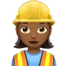 Woman Construction Worker: Medium-Dark Skin Tone Emoji 👷🏾‍♀️ image - Apple style