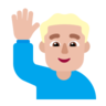 Man Raising Hand: Medium-Light Skin Tone Emoji 🙋🏼‍♂️ image - Microsoft Classic 2D style