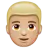 Man: Medium-Light Skin Tone, Blond Hair