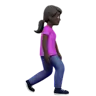 Woman Walking Facing Right: Dark Skin Tone Emoji 🚶🏿‍♀️‍➡️ image - Apple style