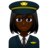 Woman Pilot: Dark Skin Tone
