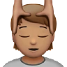 Person Getting Massage: Medium Skin Tone Emoji 💆🏽 image - Apple style