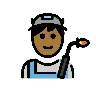 Factory Worker: Medium-Dark Skin Tone Emoji 🧑🏾‍🏭 image - OpenMoji style