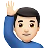 Man Raising Hand: Light Skin Tone