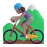 Woman Mountain Biking: Medium Skin Tone Emoji 🚵🏽‍♀️ image - Microsoft 3D Fluent style
