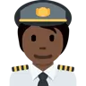 Pilot: Dark Skin Tone Emoji 🧑🏿‍✈️ image - Twitter / X (Twemoji) style