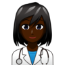 Woman Health Worker: Dark Skin Tone Emoji 👩🏿‍⚕️ image - Emojidex style