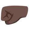 Left-Facing Fist: Dark Skin Tone Emoji 🤛🏿 image - Google Noto Color style
