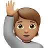 Person Raising Hand: Medium Skin Tone Emoji 🙋🏽 image - Apple style